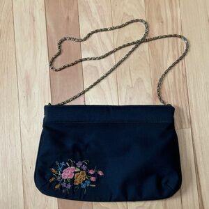 Vintage Embroidered Walborg Clutch Bag with Optional Chain Strap